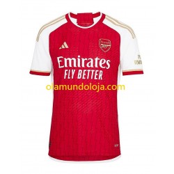 Camisola Arsenal Xhaka 34 Criança Equipamento Primeiro 2023-2024 Manga Curta